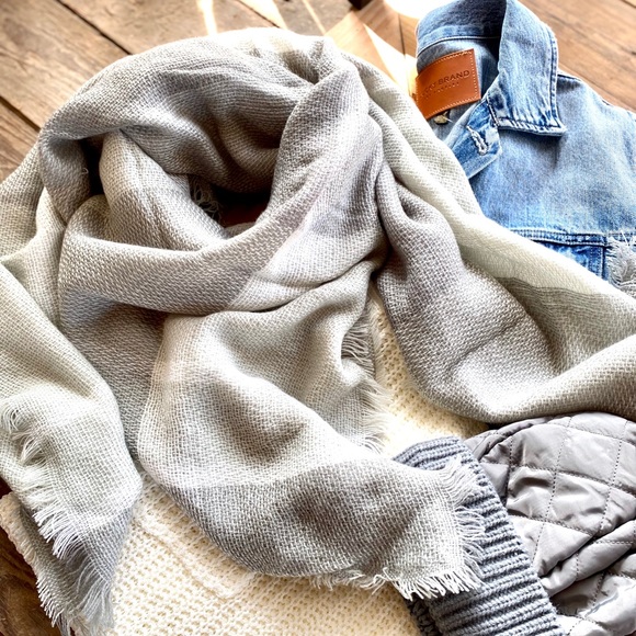 FINALLY HAVE YOU TARTAN BLANKET SCARF-LIGHT GRAY - Picture 9 of 11